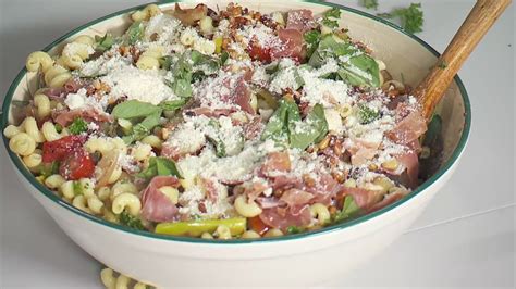 Dean cooks Roasted Vegetable Pasta Salad with Prosciutto
